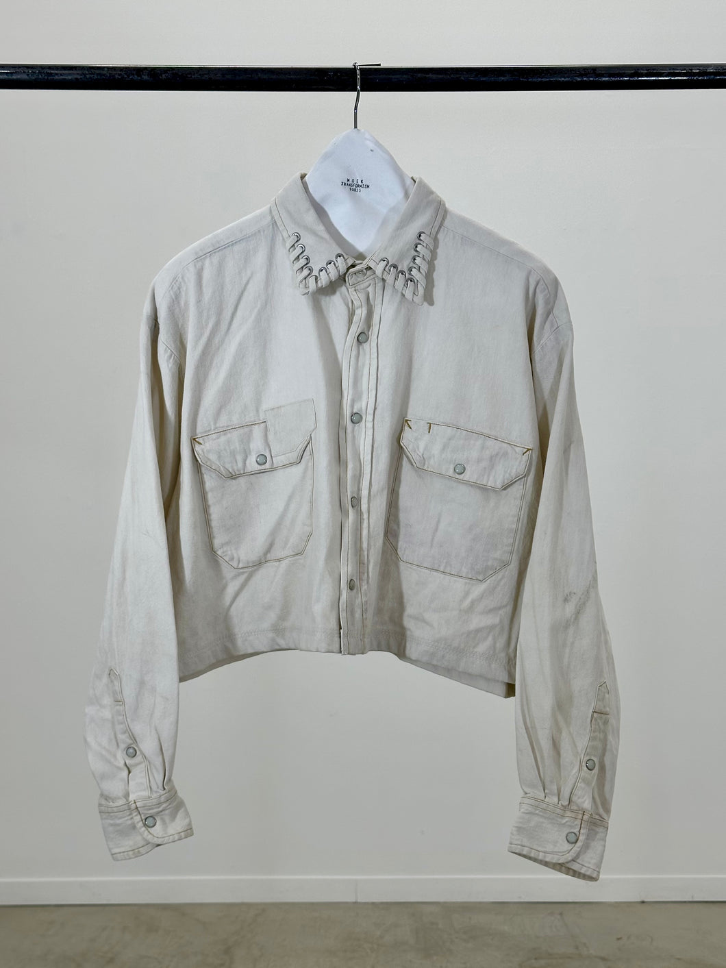 CWBY-LACED CROPPED WESERN SHIRT